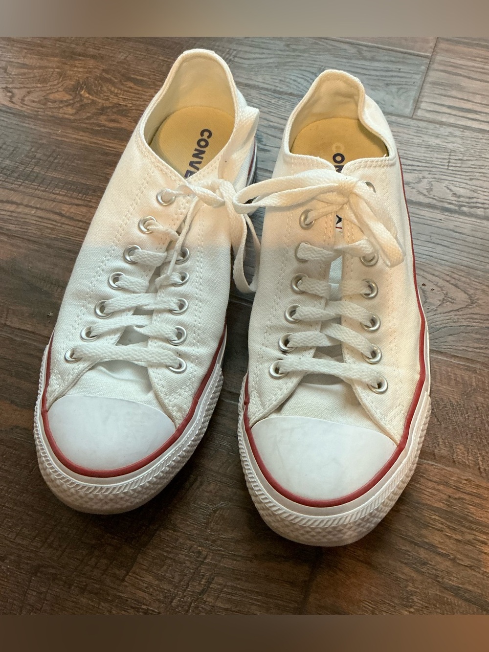 Converse Chuck Taylor All Star White Canvas w/Red Trim W/11 M/9 Retro 70 Style